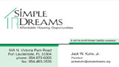 Simple Dreams Business Card