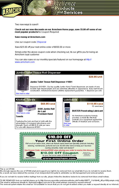 Armchem E-mail Design
